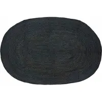 vidaXL Områdesmattor Oval Svart 152 x 245 cm Jute
