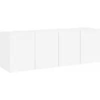vidaXL Väggmonterad tv-bänk 2 st vit 60x30x41 cm