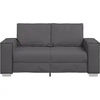 vidaXL Tvåsitssoffa Grå 160 cm Konstläder