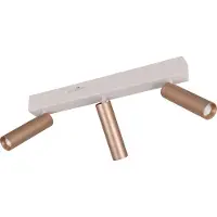 TRIO Lighting LED-takspotlight Ambala. Längd 44 cm, grå/brun, 3 lampor Ambala, dimbar, Aluminium / grå / zink, Vardagsrum / matsal, Metall, Modern, LED-taklampa