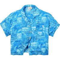Passenger - Varumärken - Arden SS Shirt Eco Vero Patchwork W Marine Blue för Unisex - Storlek S - Blå