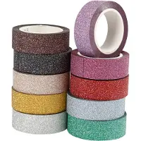 Creativ Company Washitejp Glitter bredd 15 mm x 10 m 10-pack