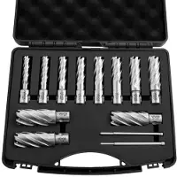 Vevor Ringformad frässats, 13 delar universalskaftmagazinborrsats, 50,8 mm skärdjup, 11,11 mm till 26,98 mm skärdiameter, HSS, 11 borr, 2 pilotstift, plasthölje, för magnetiska borrar
