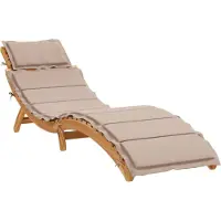 vidaXL Lång stol med kudde i akaciaträ Taupe 180x89x74 cm