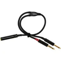 Cordial CFY 0,3 KPP Audio Y-adapter [1x Telejack 6.35 mm - 2x Teleplugg 6.35 mm] 30.00 cm Svart