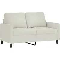 vidaXL 2-sitssoffa gräddvit 120 cm sammet