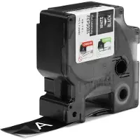 Dymo 1805432 | IND Rhino | vit text - svart tejp | 24mm (original)