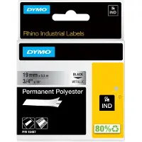 Dymo IND RHINO S0718200 Polyester Bandfärg: Metallic Skriftfärg:Svart 19 mm 5.5 m