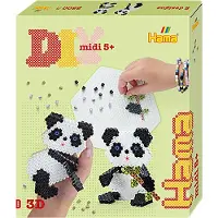Hama Midi Pärlset - 3D - 2500 st. - Panda - - One Size - Pärlor