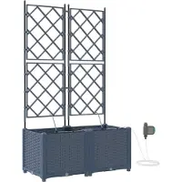 vidaXL Trädgårdsplanterare 2 pcs Grå 80 x 40 x 142 cm Plast