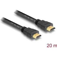 DeLOCK HDMI Anslutningskabel HDMI-A-kontakt 20 m Svart 83452 guldpläterad kontakt, tvinnad , dubbelt skärmad HDMI-kabel