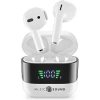 Cellularline BTMSTWSSPARKW In-ear headset Bluetooth, Trådlös Vit, Svart Laddningsfodral, Batteriladdningsindikering, Volymkontroll