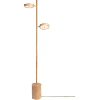 Good&Mojo Golvlampa Okinawa, dimbar, Ljust trä, Vardagsrum / matsal, Trä, Modern, Golvlampa