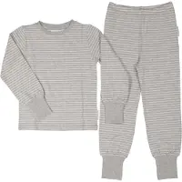 Geggamoja Tvådelad Pyjamas Bambu Classic Grå/Vit - 74/80
