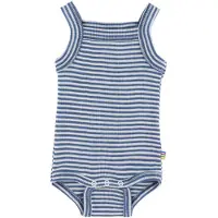 Joha Body u/ä - Ull/Silke - Rib - Blå/Randig - - 80 - Body U/Ä