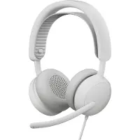 Logitech Zone Wired 2 for Business - Headset - på örat - kabelansluten - aktiv brusradering - offwhite - Certifierad för Microsoft-teams