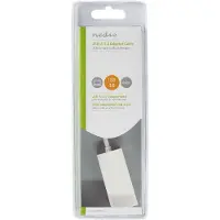 Nedis USB-nätverkskort | USB 3.2 Gen 1 | 1 Gbps | USB-A Hane | RJ45 Hona | 0.20 m | Rund | Nickelplaterad | Bar koppar | Vit | Låda