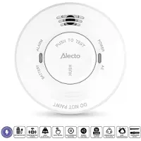 Alecto 230V Rökdetektor med 5 års batteribackup Vit