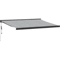 vidaXL Markis infällbar antracit och vit 4,5x3 m tyg&aluminium