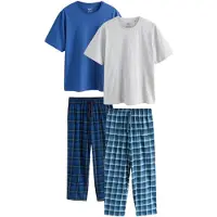 Next Pyjamas lång marinblå / ljusblå / mörkblå / ljusgrå