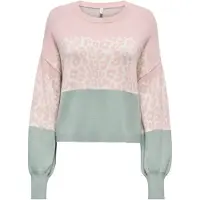 ONLY Tröja 'ONLLEONA' jade / rosa / vit