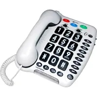 Geemarc Telecom AMPLIPOWER 50 WHITE Trådbunden telefon med stora knappar - 60dB