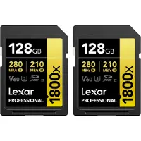 Lexar SDXC Pro 1800x 2X 128GB 280MB/S UHS-II U3 V60