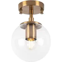 Opviq Taklampa Atmaca 10215 , dimbar, Brun / mässing, Vardagsrum / matsal, Glas, Taklampa