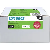 Dymo D1-Bänder Märkband Set 20 st Bandfärg: Vit Skriftfärg: Svart 12 mm 7 m