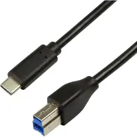 Logilink LogiLink: USB-C till USB-B 3.0 Kabel 2m Svart