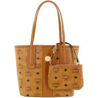 Mcm Klassisk Monogramtryck Vändbar Avtagbar Canvas och Läder Axelväska Mini Dam Axelväska Brun Cognac MWPDALR01CO001 Basic Set (Bag+Dust Bag)