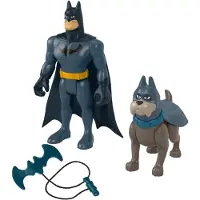 Fisher-Price DC League of Super-Pets Förskoleleksaker Batman & Ace Hunden Ställbar Figursats