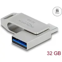 DeLOCK USB 3.2 Gen 1 USB-C/USB Typ-A USB-minne 32 GB – metallhölje