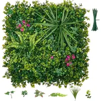 Vevor Konstgjord Vägg, 16 ST 50,8 x 50,8 cm Konstgjorda Buxbompaneler, Solskydd Grönska Bakgrund Avskildhet Häckstaket, Konstgräs Väggskärm För Bröllop, Inomhus, Utomhus Trädgård, Bakgård