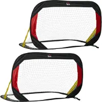 JTI Fotbollsmål Set Med 2 Fotbollsnät Minimål Vikbara För Trädgården Eller Parken För Barn Och Vuxna Stål Polyester Svart 186 X 90 X 89 Cm