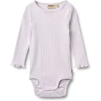 Wheat Body l/ä - Rib/Hålmönster - Rie - Purple Light - - 2 år (92) - Body L/Ä