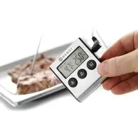Hendi Stektermometer Med Timer Rostfritt Stål