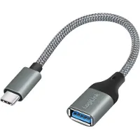 Ginza.se LogiLink: USB-C till USB-A OTG-kabel 15W 0,15m Aluminium
