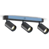 Calex GU10 takspotlight, svart, längd 37 cm, 3 lampor, metall GU10, dimbar, Svart, Vardagsrum / matsal, Metall, Modern, Spotlight