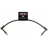 Ernie Ball Flat Ribbon Stereo Patch Cable Svart 15 cm Vinklad-vinklad