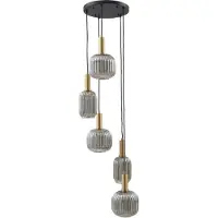 LINDBY Taklampa , Doroteo, dimbara, Grå, Matsal, Glas, Vintage / retro