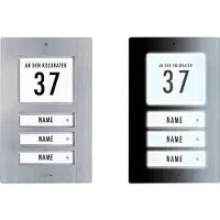 M-E Modern-Electronics 41067 Klockplatta med adressfält, med namnskylt 3 Familjshus Rostfritt stål 12 V/1 A