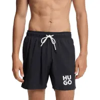 HUGO Badshorts 'PAOLO' svart / vit