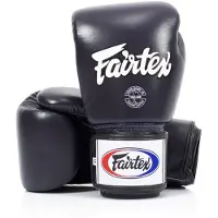 Super Merchant Fairtex äkta läder boxningshandskar BGV1 Blå 14oz