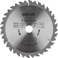 Wolfcraft 6730000 Hårdmetall cirkelsågklinga 130 x 16 mm Antal tänder (per tum): 18 1 st