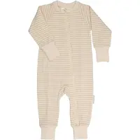 Geggamoja Tvåvägs-zip Pyjamas Bambu Classic Vit/Beige - 62/68