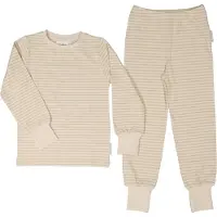 Geggamoja Tvådelad Pyjamas Bambu Classic Vit/Beige - 74/80