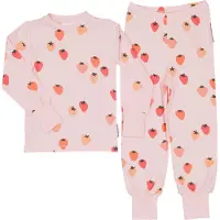 Geggamoja Pyjamas tvådelad Bambu Strawberry - 134/140