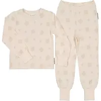 Geggamoja Pyjamas tvådelad Bambu Klöver Beige - 110/116
