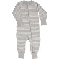 Geggamoja Tvåvägs-zip Pyjamas Bambu Classic Grå/Vit - 86/92